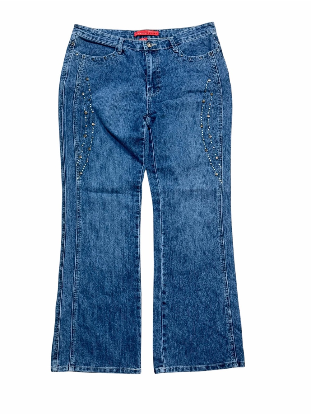 Y2K Cosmopolitan Studded Flare Jeans Size 14